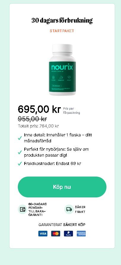 Nourix™ Kapslar är ett av de nya viktminskningstillskott som genererar stort intresse på marknaden. Innan du dyker in, låt oss upptäcka all viktig information om denna produkt som lovar naturlig och varaktig viktminskning.