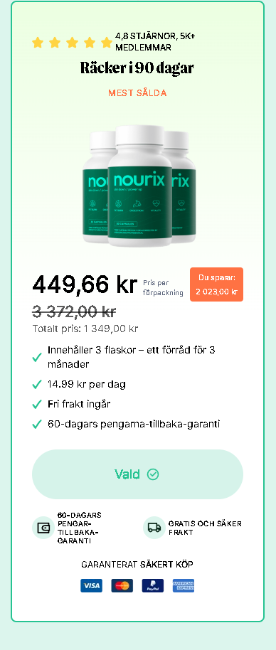 Nourix™ Kapslar är ett av de nya viktminskningstillskott som genererar stort intresse på marknaden. Innan du dyker in, låt oss upptäcka all viktig information om denna produkt som lovar naturlig och varaktig viktminskning.